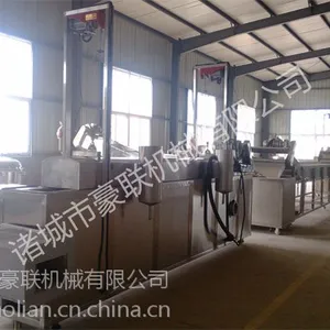 供应糯米丸子半成品油炸机 全自动油炸机 休闲食品油炸生产线厂家