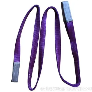 1T紫色扁平双眼吊装带;1吨紫色扁平两头扣吊装带,紫色吊带,