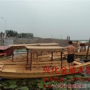 厂家直销单蓬船 手划船 木船 画舫船 旅游船 观光船