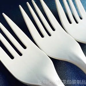 深圳厂家直销 一次性叉子 6寸 水果叉西餐叉 披萨叉 玉米淀粉蛋糕叉