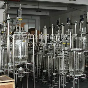 保定中试实验仪器高硼硅玻璃仪器 双层玻璃反应釜100L 化工实验室仪器设备