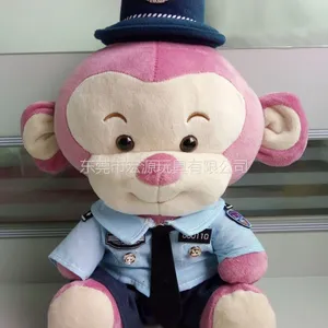 东莞玩具厂家专业定制猴子吉祥物 可爱猴子公仔 坐姿可爱带帽猴子