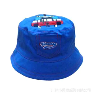 勇发服饰 2015新款口袋托比火车蓝色户外遮阳渔夫边帽 桶帽定制