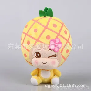 定制水果造型毛绒玩具 加工定做菠萝猴公仔 OEM厂专业订制水果猴