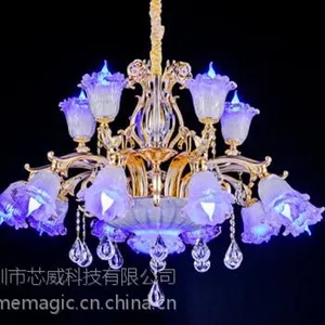 麦极客智能花灯 LED智能水晶灯 手机控制调光灯 客厅灯 遥控灯 装饰灯 别墅灯 复式楼吊灯