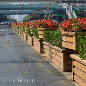 木纹铝合金道路花箱 木纹铝合金花坛 市政工程