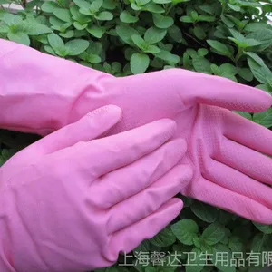 玫瑰牌加绒短款洗碗手套橡胶家用保暖洗衣防水家务手套 厂家直销
