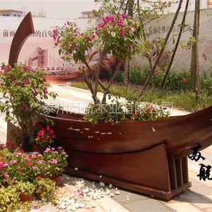 公园景观装饰船 欧式景观布置木船 一头尖装饰船 广场摆设装饰船