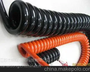 杰特隆纯铜弹簧电线螺旋电缆线3*0.75平方 拉伸长度3米