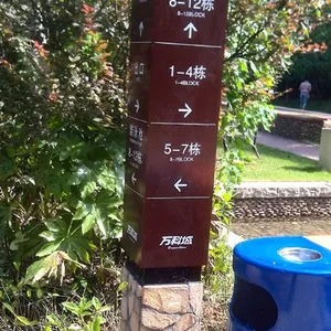 河南国圣为万科城订制的不锈钢标识标牌