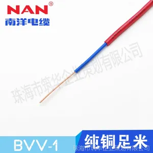 广州南洋电缆 BVV1平方电线 单铜芯 工程 足米