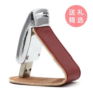 伊锐思***钢边折叠皮套U盘16g 商务皮革U盘定制礼品