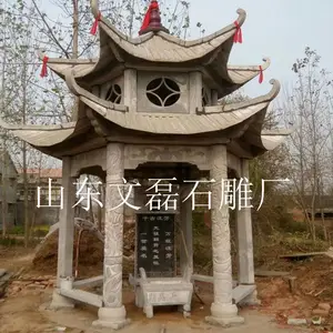 山东青石石头凉亭 石雕长廊厂家 园林景观石亭子