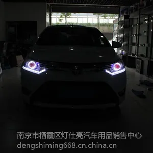 丰田威驰大灯改装Q5透镜 进口欧司朗灯泡 LED高亮宝马天使眼 简单实用,不失美
