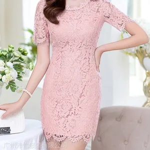 广州沛怡服饰2015夏季新款女装端庄典雅秀气于三色蕾丝裙