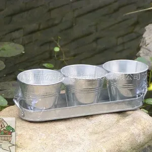供应供应迷你镀锌铁皮花盆三件套(30013 30014 30015)