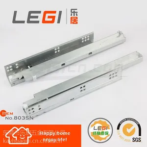 全拉出三节隐藏式托底缓冲滑轨全拉出橱柜抽屉托底阻尼轨道