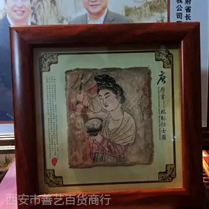 陕西特色仿古小壁画桌摆纪念品 西安特色收藏旅游纪念品