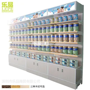 供应深圳乐品超市便利店单面木背板货架精品展示柜