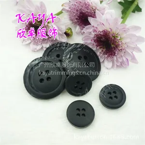 广州KAYA新款15-28mm树脂花纹四眼大衣风衣扣子纽扣有眼扣