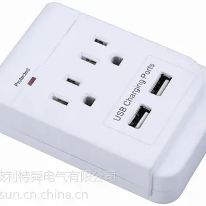 厂家直销 利特舜美式转换插座 带灯USB LA-2S