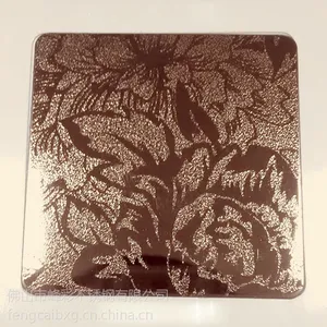彩色不锈钢压花板系列-不锈钢玫瑰金富贵花压花板