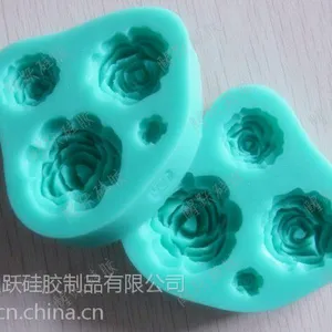 小玫瑰花 粘土果冻布丁手工皂烘焙工具 硅胶蛋糕模具烤箱适用 加工