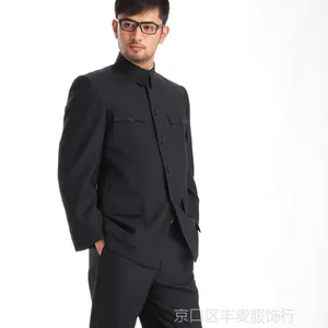 2016新款精品*** 青年装羊毛商务定制黑色