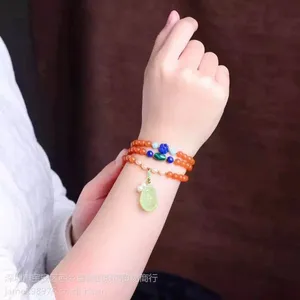 青金石,孔 雀石,天河石,珍珠,葡萄石玫瑰花吊坠