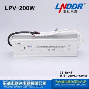 供应LPV-200W-24单组防水开关电源 24V8.3A直流稳压开关电源