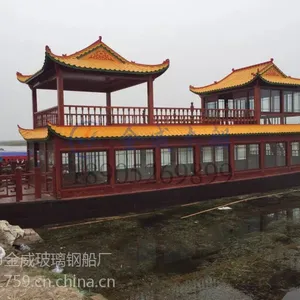 金威木船 观光船 纯手工制造 价格合理 大型画舫船 可定制
