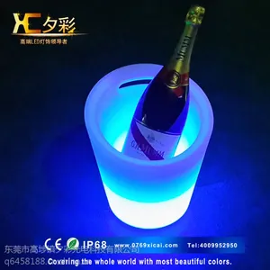 夕彩 直销手提可循环充电七彩遥控RGBled发光冰桶led发光啤酒冰桶