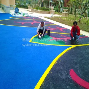 惠州幼儿园塑胶地面施工 幼儿园彩色跑道铺设 广场塑胶地垫铺装 EPDM塑胶场地施工