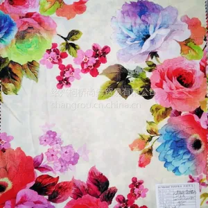 人棉 60X60，140x90 人棉贡缎 数码印花面料 仿数码印花