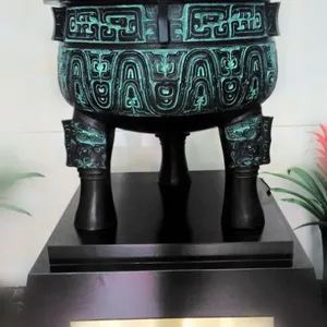 三足克鼎配底座 西安乔迁开业庆祝摆饰青铜鼎摆件