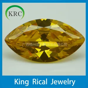 金利嘉珠宝 宝石厂家 金黄色马眼锆石 多种尺寸可选 人造宝石