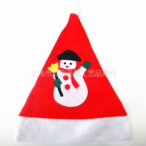 供应RM201-4圣诞帽 雪人贴花圣诞帽 无纺布圣诞帽