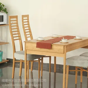 供应美时美器竹家具创意家居简约清新餐桌wj5477