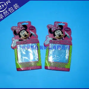定做卡通礼品pvc礼品袋挂钩袋文具穿孔饰品袋迪士尼玩具PVC包装袋