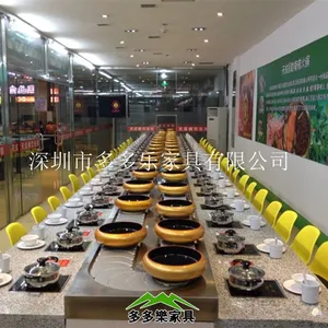 深圳回转寿司设备 广东回转火锅设备 定做旋转火锅传送带