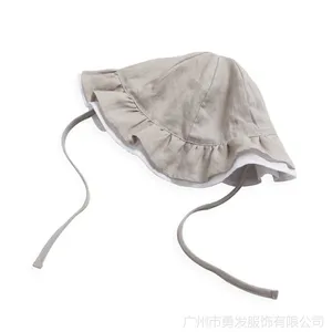 勇发服饰 全棉儿童简约折边遮阳帽订制订做 春夏 广州帽子工厂