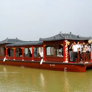云峰供应14m大型画舫游船 旅游画舫木船 餐饮船