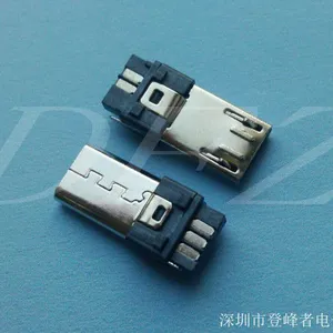 厂家供应MICRO USB 5P不锈钢焊线式公头 ***后五加长