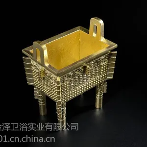 仿古全铜鼎 青铜鼎办公室小摆件 开业小纯铜鼎摆件 铜鼎摆件纯铜
