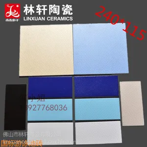 国标游泳池砖 240X115 小区 学校 少年宫泳池地砖 卫浴场所 广东防水墙砖 比赛馆 配件 林轩