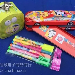 义乌地摊展会***10元模式笔盒 送广告录音文具套装