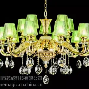 麦极客 智能水晶灯 LED客厅灯 智能遥控吊灯 酒店大堂灯 调光调色灯