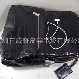 新款鳄鱼纹电脑背包厂家直销 电脑包 背包工厂批发 书包休闲背包供应