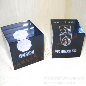 供应水晶胶内埋金属标识方块展示摆件