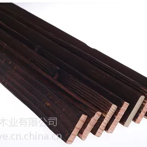 花旗松表面碳化木 栅栏 炭烧板炭化木 火烧木 围栏 网格 护栏 防腐木 庭院围栏 花架